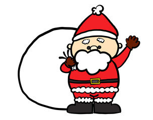 クリスマスに使えるサンタのシンプルでかわいいイラスト。