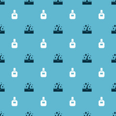 Set Oil for hair care treatment and Aftershave on seamless pattern. Vector