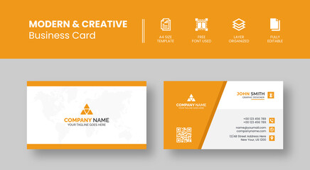 Modern Professional and Clean Business Card Design Vector Template