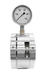 Gauge pressure in the pipeline isolated on white background with clipping path