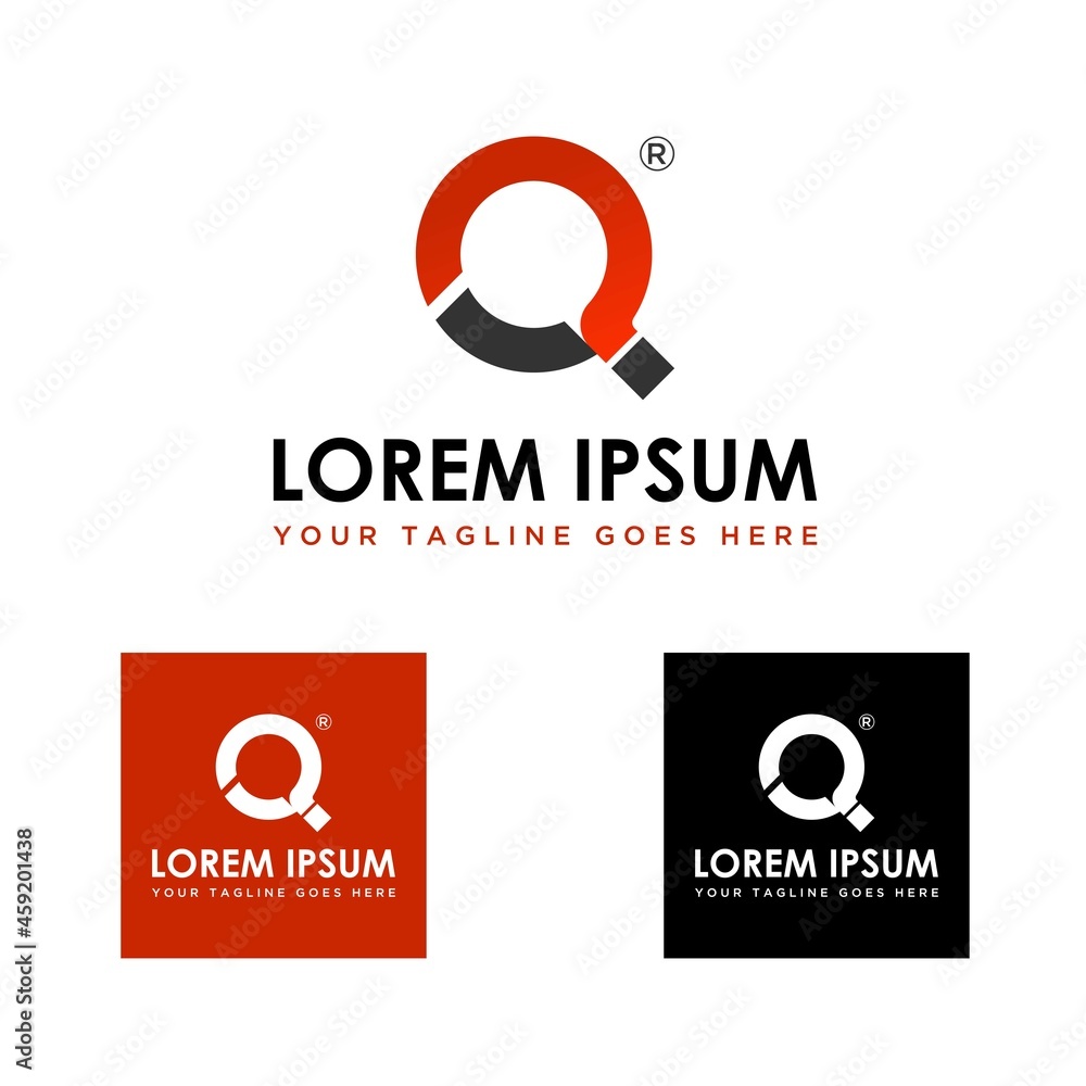 Poster simple and unique letter or word q or iq font image graphic icon logo design abstract concept vector
