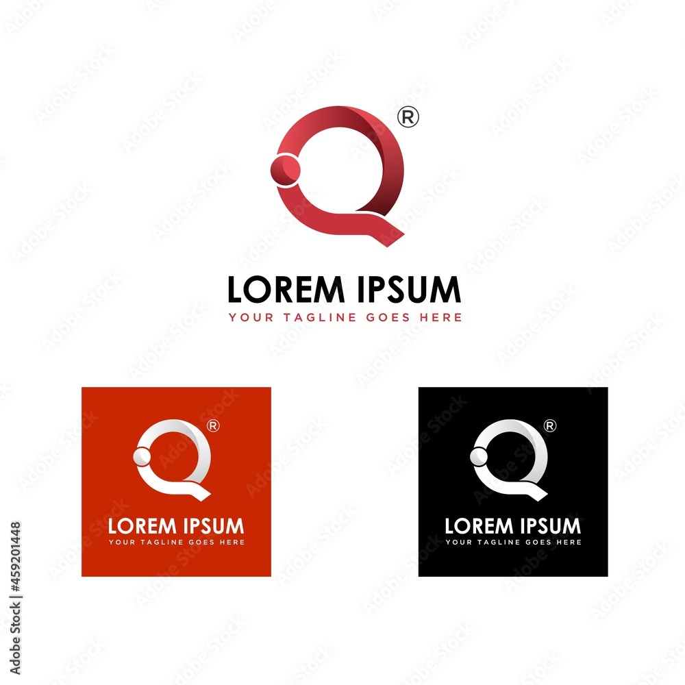 Poster simple and unique letter or word q or iq font image graphic icon logo design abstract concept vector