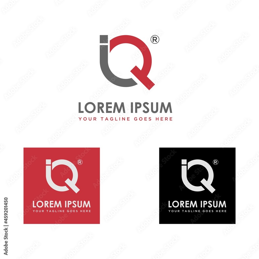 Poster simple and unique letter or word q or iq conneceted font image graphic icon logo design abstract con