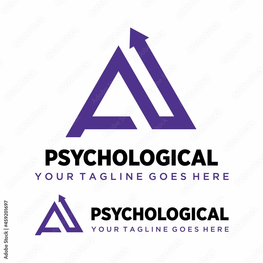 Poster simple letter or word a line font and arrow in triangle image graphic icon logo design abstract conc