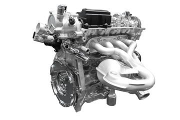 Plakat Powerful Car engine isolated on white background with clipping path