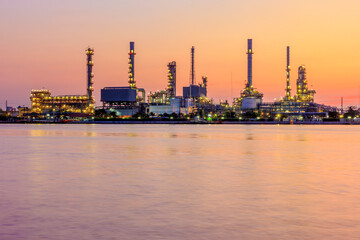 petrochemical oil refinery in sunrise