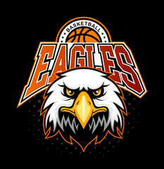 Eagle mascot basketball sport logo design 