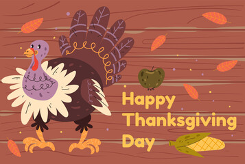 Thanksgiving banner turkey vector flat graphic design illustration