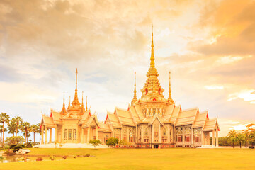 Fototapeta premium Temples in sunset time at thailand