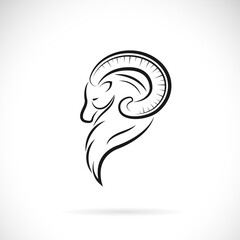 Vector of goat head design on white background. Easy editable layered vector illustration. Wild Animals.