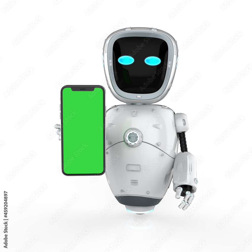 Poster assistant robot with mobile phone