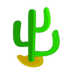 cactus in desert in vector illustration