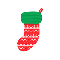 Christmas socks. Red and green socks with various patterns for Christmas decorations.