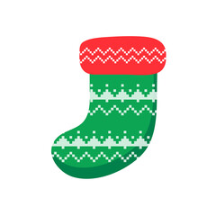 Christmas socks. Red and green socks with various patterns for Christmas decorations.