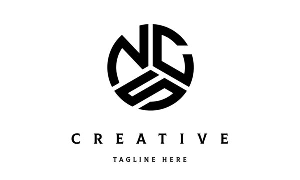 NCS circle three letter logo vector