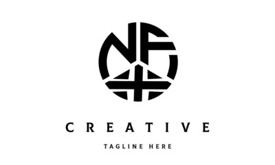 NFX circle three letter logo vector