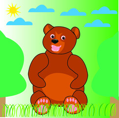 Obraz na płótnie Canvas teddy bear on a grass