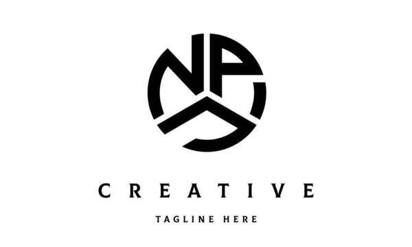 NPJ circle three letter logo vector