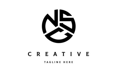 NSC circle three letter logo vector