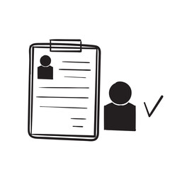 hand drawn doodle cv resume icon