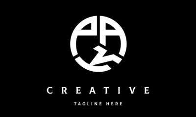 PAK circle three letter logo vector