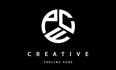 PCF circle three letter logo vector