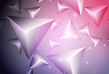 Dark Purple, Pink vector backdrop with lines, triangles.