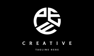 PEF circle three letter logo vector