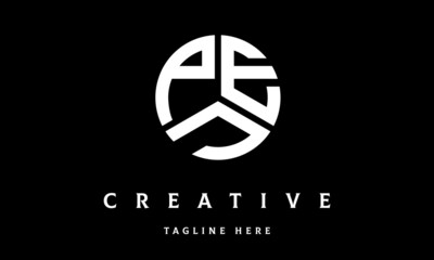 PEJ circle three letter logo vector