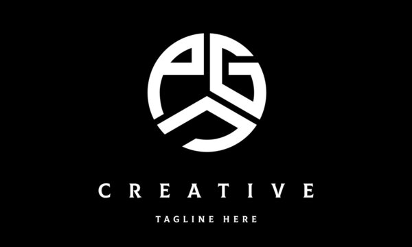 PGJ circle three letter logo vector