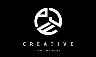 PJF circle three letter logo vector