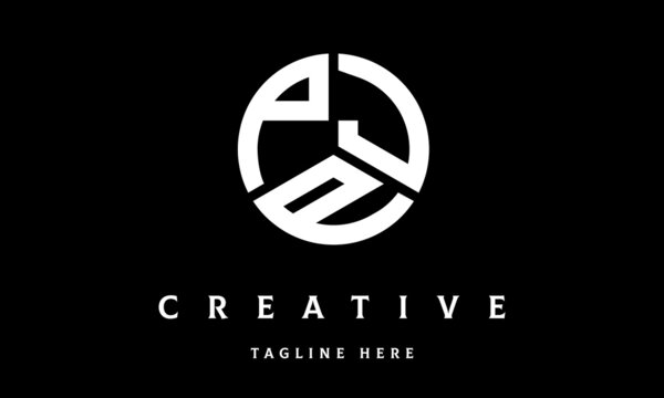 PJP circle three letter logo vector