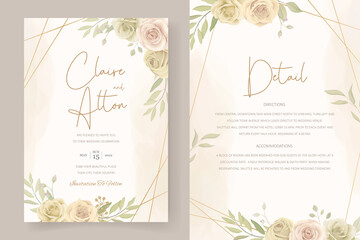 Obraz na płótnie Canvas Beautiful roses invitation card template