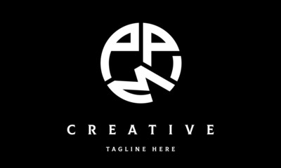 PPM circle three letter logo vector