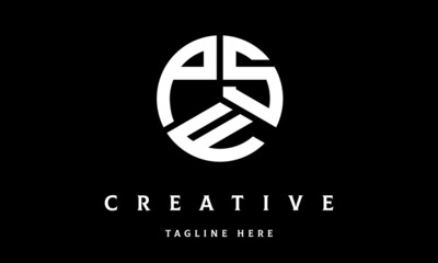 PSF circle three letter logo vector