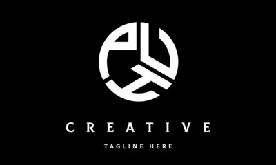 PUH circle three letter logo vector