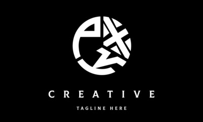 PXK circle three letter logo vector