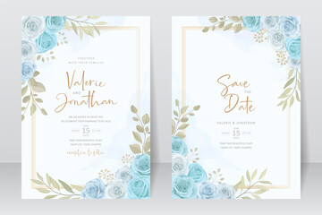 Beautiful roses invitation card template