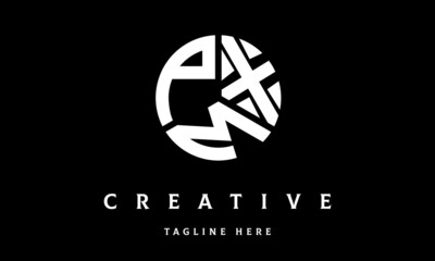 PXM circle three letter logo vector