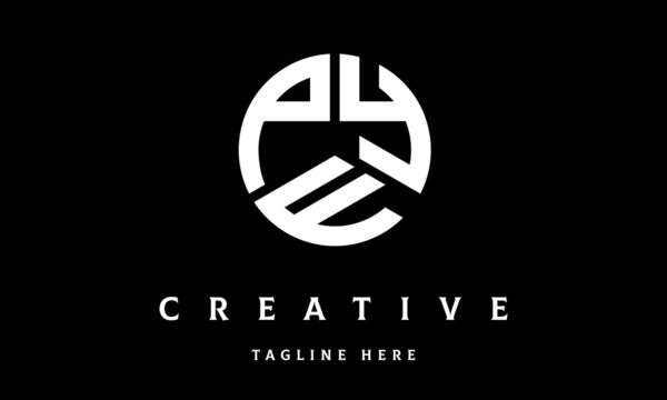 PYF circle three letter logo vector