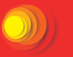 Bright abstract vector 3d circles  background. Trendy flat design vector concept. Colorful paper labels.