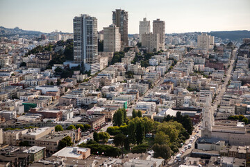 Fototapeta na wymiar San Francisco, USA, May 2009. View of the city of San Francisco, California, United States of America. 