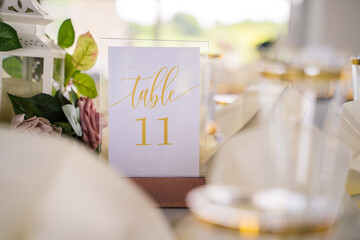 Wedding table decorated with flowers