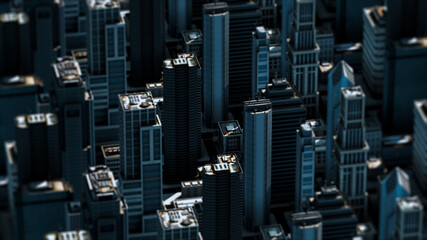 都会のビル群の背景素材。近未来のデザインに。ビルディング
