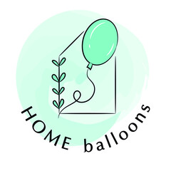 A house with a balloon inside the logo