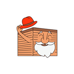 An old house with a beard and a hat