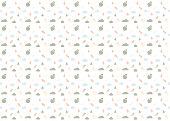 cute rabbit with the carrot vector seamless pattern ep15