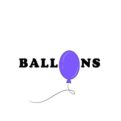 Purple balloon logo is light and airy