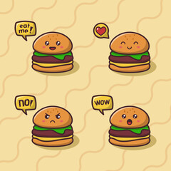 Cute burger set