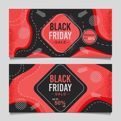 set of black friday banner sale